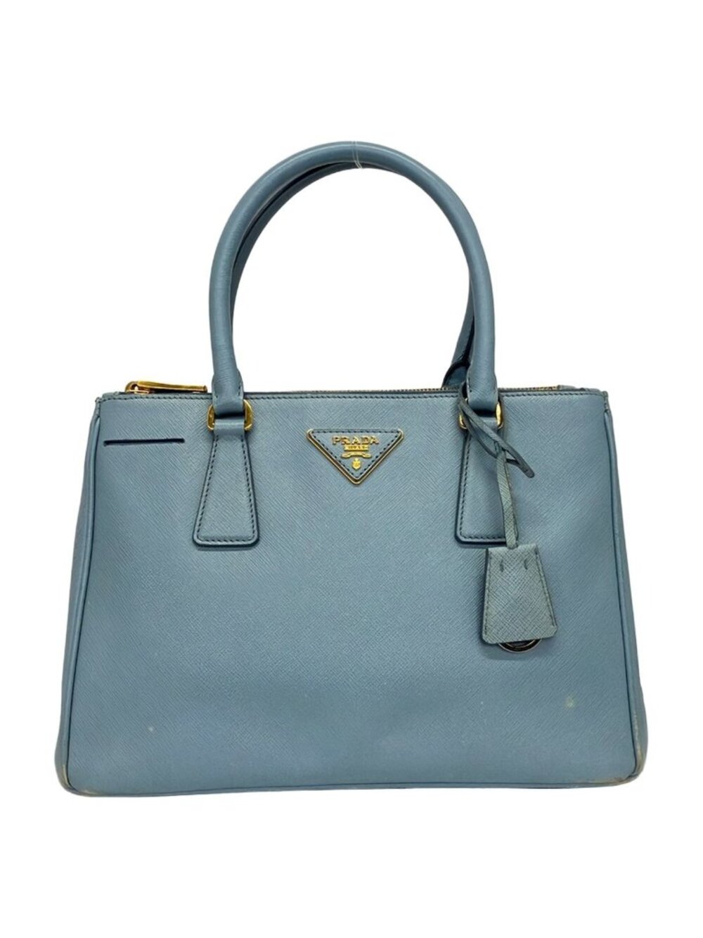 Prada Handbag Galleria Medium Bag Light Blue Leather
